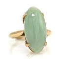 An 18 Karat Yellow Gold and Jade Ring