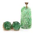 A Group of Yellow Gold and Jade Jewelry