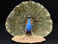 BOEHM PORCELAIN FIGURE PEACOCK STRUTTING