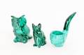 Group of Three Carved Malachite Animal Items