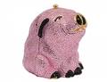 JUDITH LIEBER GILT METALCRYSTAL PIG MINAUDIERE