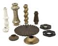 A Group of Cast Metal Lamp Elements