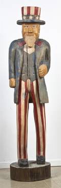 A Carved Wood Figure of Uncle Sam Roy Pace