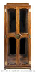 A Contemporary Walnut Vitrine Cabinet