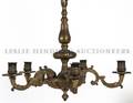 A Neoclassical Gilt Metal FiveLight Chandelier