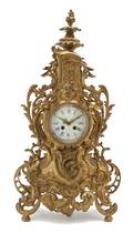 A Louis XV Style Gilt Metal Mantel Clock