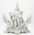 A Continental Bisque Porcelain Figural Lamp