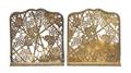 A Pair of Tiffany Studios Gilt Bronze and Glass Bookends