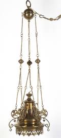 A Brass Hanging Light Fixture