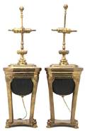 A Pair of Brass Cannister Lamps