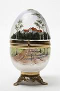 An Interior Painted Glass Egg