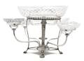 A Silverplate and Glass Epergne