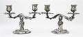 A Pair of Louis XV Style Silverplate TwoLight Candelabra Christofle