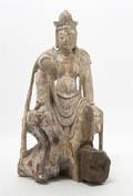 A Chinese Carved Wood Figure of a Bodhisattva
