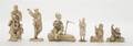 A Collection of Six Asian Ivory Figural Groups