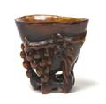 A Chinese Carved Horn Libation Cup