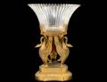 EMPIRE STYLE GILT BRONZE AND GLASS CENTERPIECE