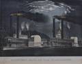 Two Currier and Ives Prints A Race on the Mississippi and Midnight Race on the Mississippi