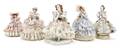 A Collection of Five Dresden Lace Figurines