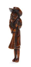 A Boxwood Netsuke of a Dutchman