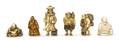 A Group of Six Ivory Netsuke