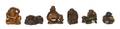 A Collection of Six Boxwood Netsuke