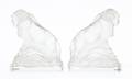A Pair of French Art Deco Molded and Frosted Glass Bookends