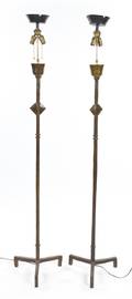 A Pair of Bronze Floor Lamps