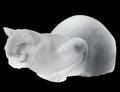 LALIQUE CRYSTAL CROUCHING CAT