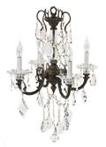 A Brass and Cut Glass FourLight Chandelier