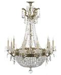 A Gilt Metal and Cut Glass FifteenLight Chandelier