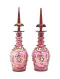 A Pair of Continental Gilt and Enameled Decorated Bottles
