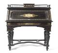 An Ivory and Ebonized Wood Inlaid Writing Desk