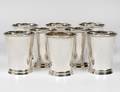 SET OF EIGHT STERLING SILVER MINT JULEP CUPS