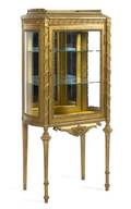 A Neoclassical Style Giltwood Vitrine Cabinet