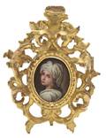 A Continental Portrait Miniature on Porcelain