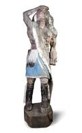 An American Carved Wood and Polychrome Painted Cigar Store Indian