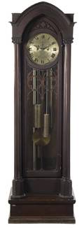 A Gothic Revival Tall Case Clock Herschede Hall Clock Co