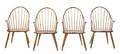 A Set of Four American Cherry and Maple Continuous Armchairs Thomas Moser