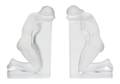 A Pair of Lalique Molded and Frosted Glass Reverie Bookends