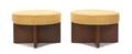 A Pair of American Mahogany Upholstered Stools Frank Lloyd Wright for Heritage Henredon