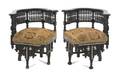 A Pair of Moorish Bone Inlaid Corner Chairs