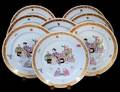 SET OF EIGHT HEREND PORCELAIN SERVICE PLATES
