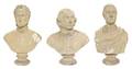 A Group of Three Plaster Busts