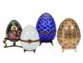GROUP OF FOUR LARGE FABERGE EGGS