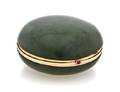 A French Jadeite and 14K Gold Pill Box