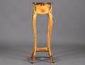 GILT BRONZE MOUNTED BURL VENEERED PEDESTAL