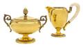 A Continental Gilt Silver Creamer and Sugar Set