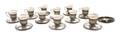 A Set of Ten American Sterling Silver Demitasse Cups and Saucers Gorham