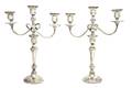 A Pair of American Sterling Silver ThreeLight Candelabra Rogers